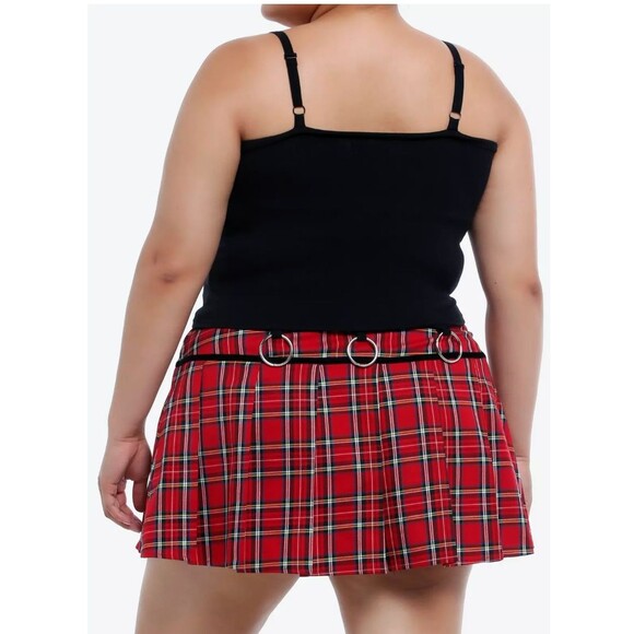 Hot Topic Cami Top Womens Plus 2 Black Nobody Cares Bunny O-Ring Crop Goth Punk - Picture 10 of 10
